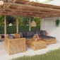 vidaXL Σαλόνι Κήπου Σετ 6 Τεμαχίων από Μασίφ Ξύλο Teak με Μαξιλάρια