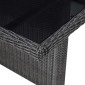vidaXL Τραπεζαρία Κήπου Μαύρη 200x100x74 εκ. από Γυαλί/Συνθετικό Ρατάν