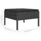 vidaXL Σετ Καναπέ Κήπου 2 τεμ. Μαύρο από Συνθετικό Ρατάν με Μαξιλάρια