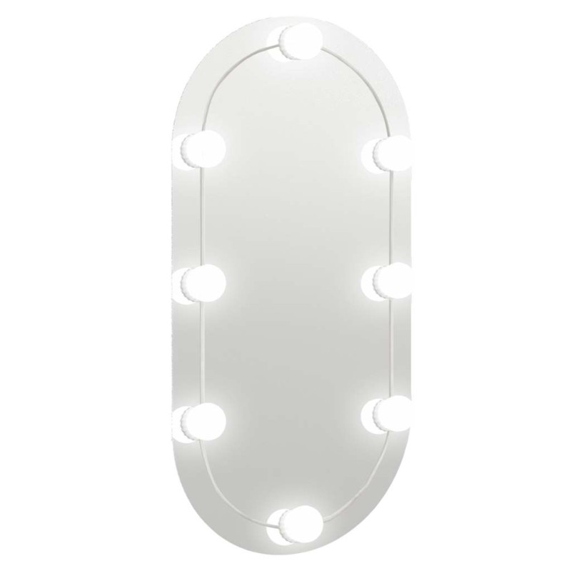 vidaXL Καθρέφτης με Φώτα LED 80x40 εκ. Γυαλί Οβάλ
