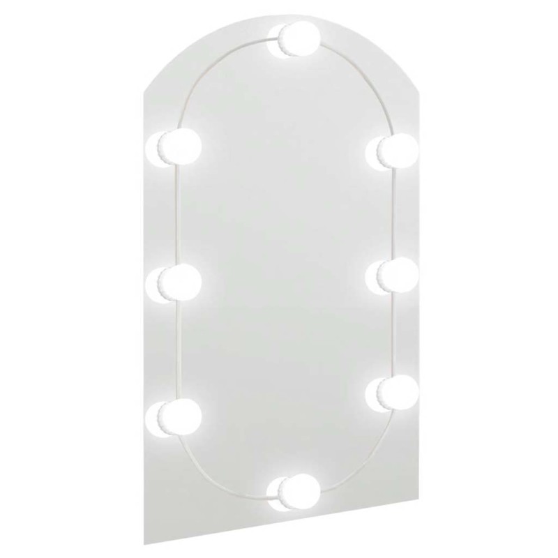 vidaXL Καθρέφτης με Φώτα LED 60x40 εκ. Γυαλί Οβάλ