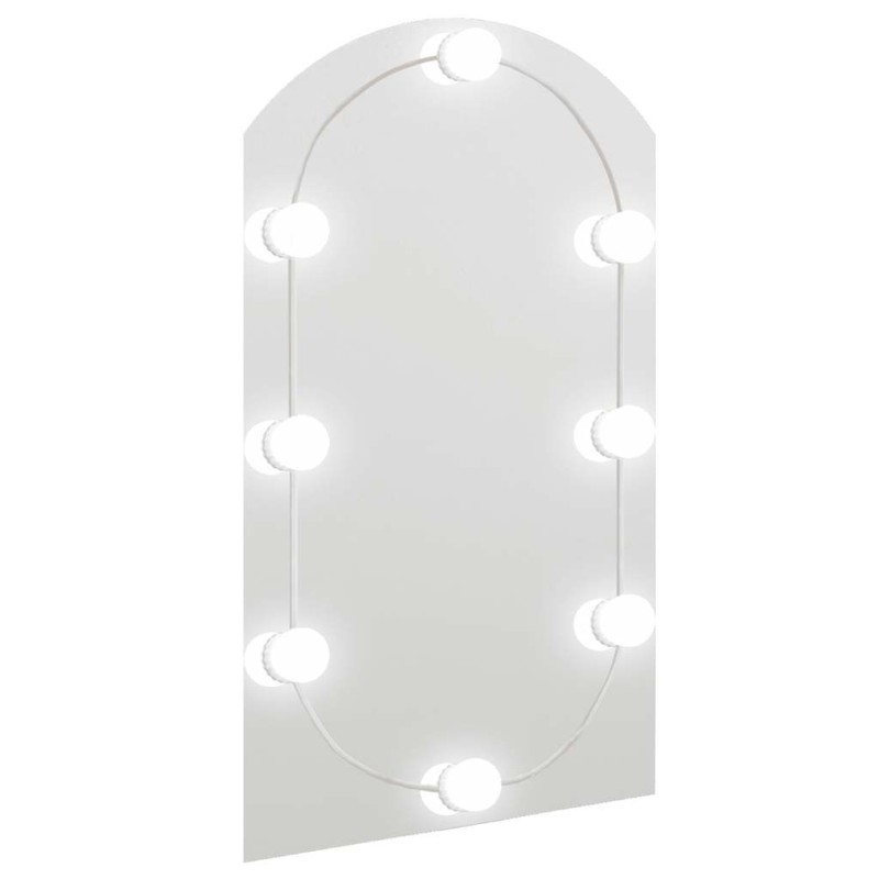vidaXL Καθρέφτης με Φώτα LED 70x40 εκ. Γυαλί Οβάλ