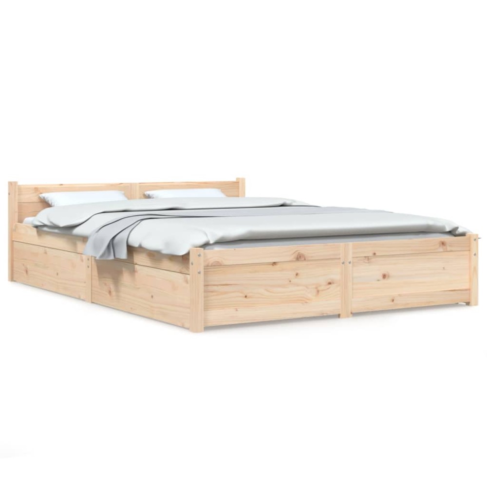 vidaXL Πλαίσιο Κρεβατιού 150 x 200 εκ. Μασίφ Ξύλο King Size