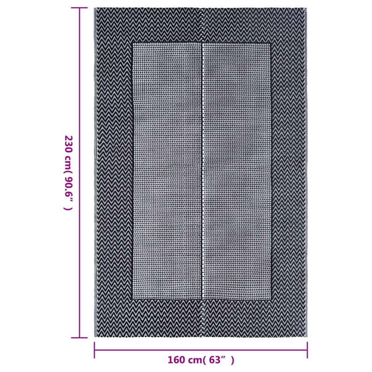 vidaXL Χαλί Εξωτερικού Χώρου Γκρι 160 x 230 εκ. από Πολυπροπυλένιο