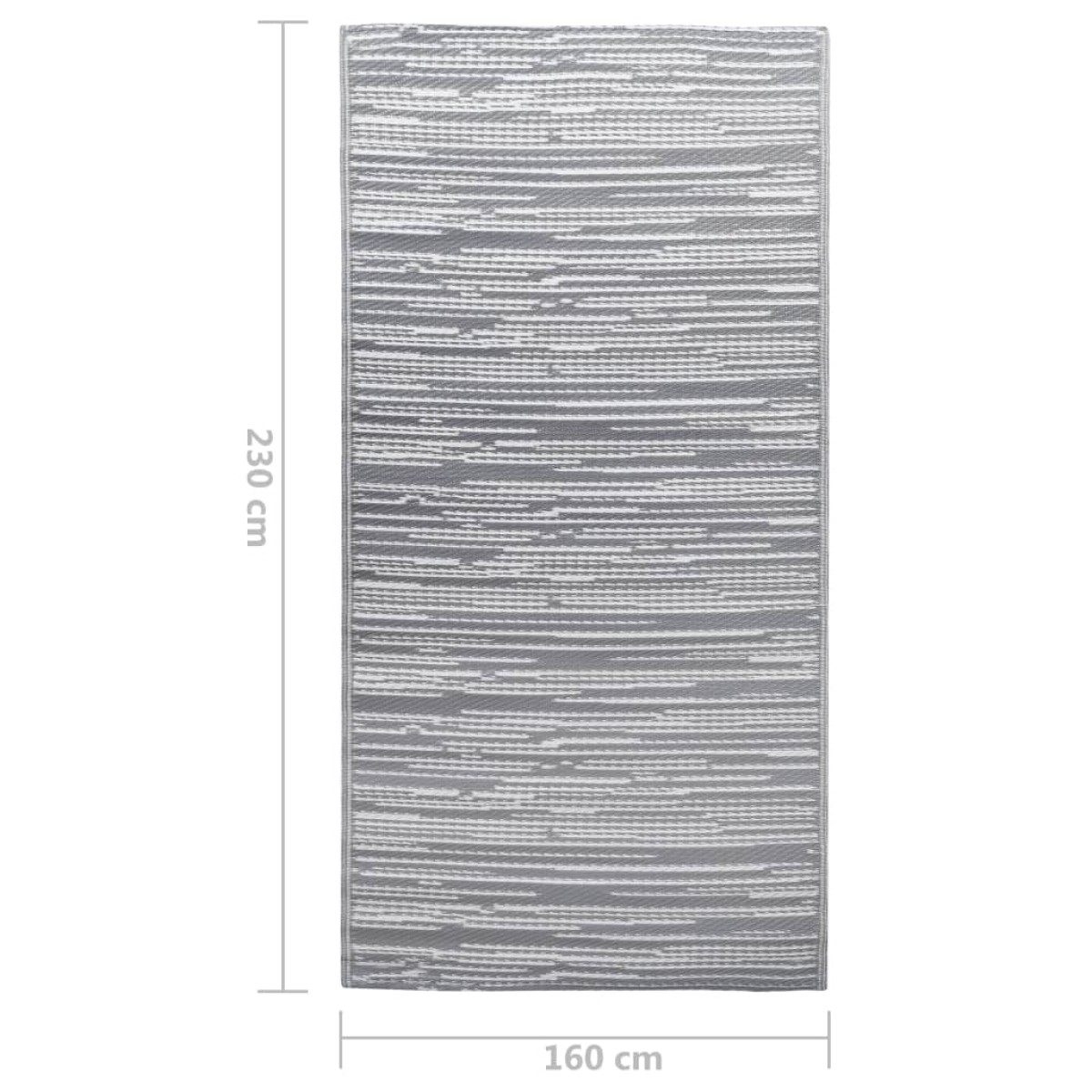 vidaXL Χαλί Εξωτερικού Χώρου Γκρι 160 x 230 εκ. από Πολυπροπυλένιο