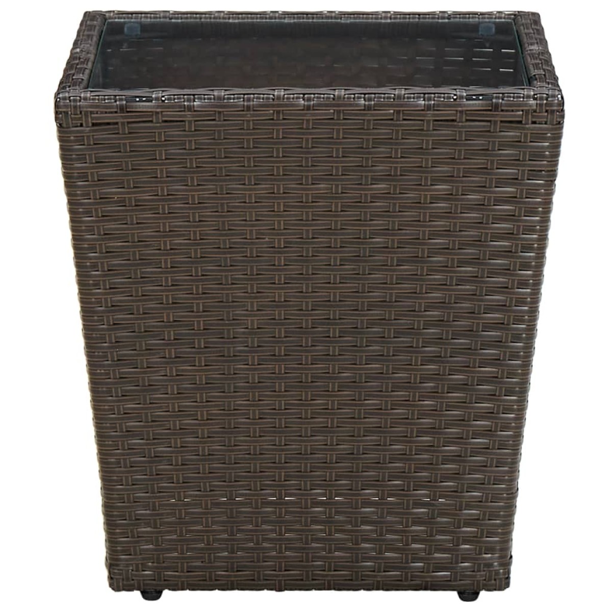 vidaXL Τραπέζι Βοηθητικό Καφέ 41,5x41,5x44 εκ. Συνθ.Ρατάν/Ψημένο Γυαλί