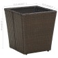 vidaXL Τραπέζι Βοηθητικό Καφέ 41,5x41,5x44 εκ. Συνθ.Ρατάν/Ψημένο Γυαλί