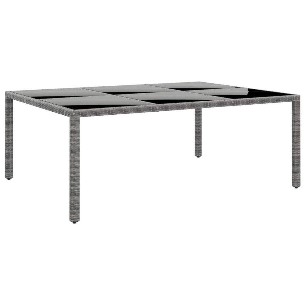 vidaXL Τραπέζι Κήπου Γκρι 200x150x75 εκ. Ψημένο Γυαλί/Συνθετικό Ρατάν