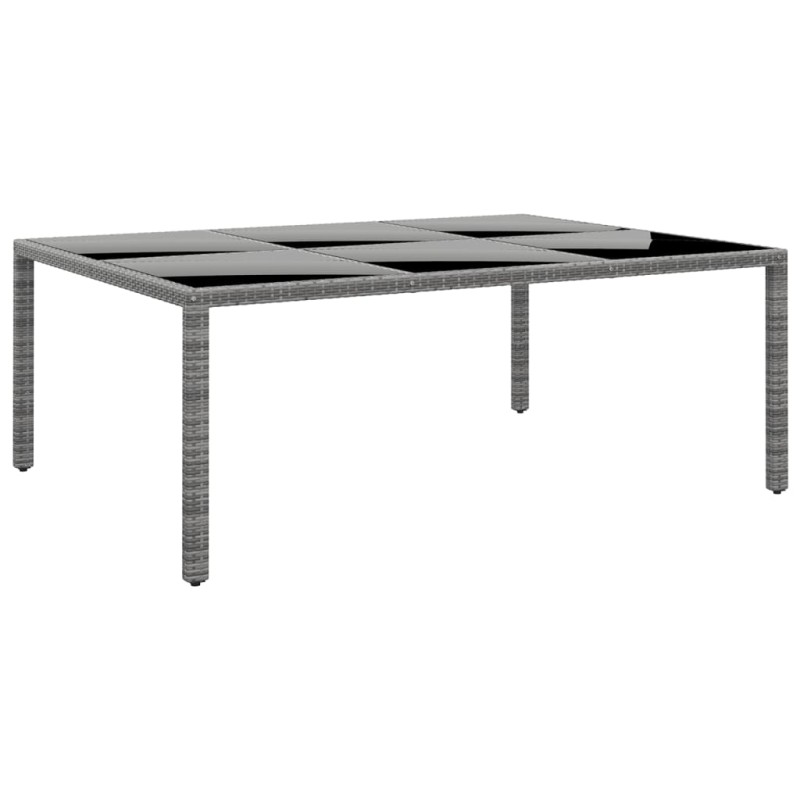 vidaXL Τραπέζι Κήπου Γκρι 200x150x75 εκ. Ψημένο Γυαλί/Συνθετικό Ρατάν
