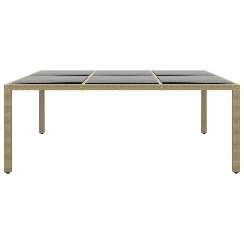 vidaXL Τραπέζι Κήπου Μπεζ 200x150x75 εκ. Ψημένο Γυαλί/Συνθετικό Ρατάν