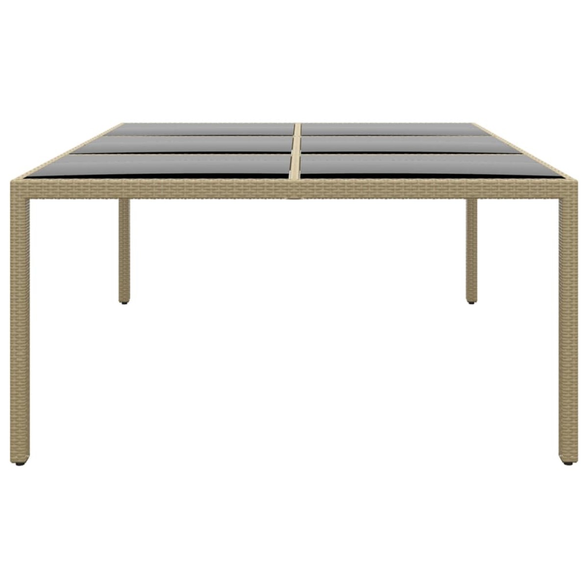 vidaXL Τραπέζι Κήπου Μπεζ 200x150x75 εκ. Ψημένο Γυαλί/Συνθετικό Ρατάν