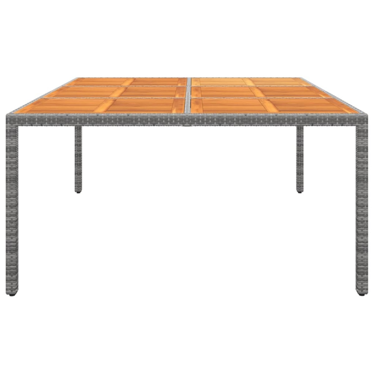 vidaXL Τραπέζι Κήπου Γκρι 200x150x75 εκ. Συνθετικό Ρατάν/Ξύλο Ακακίας