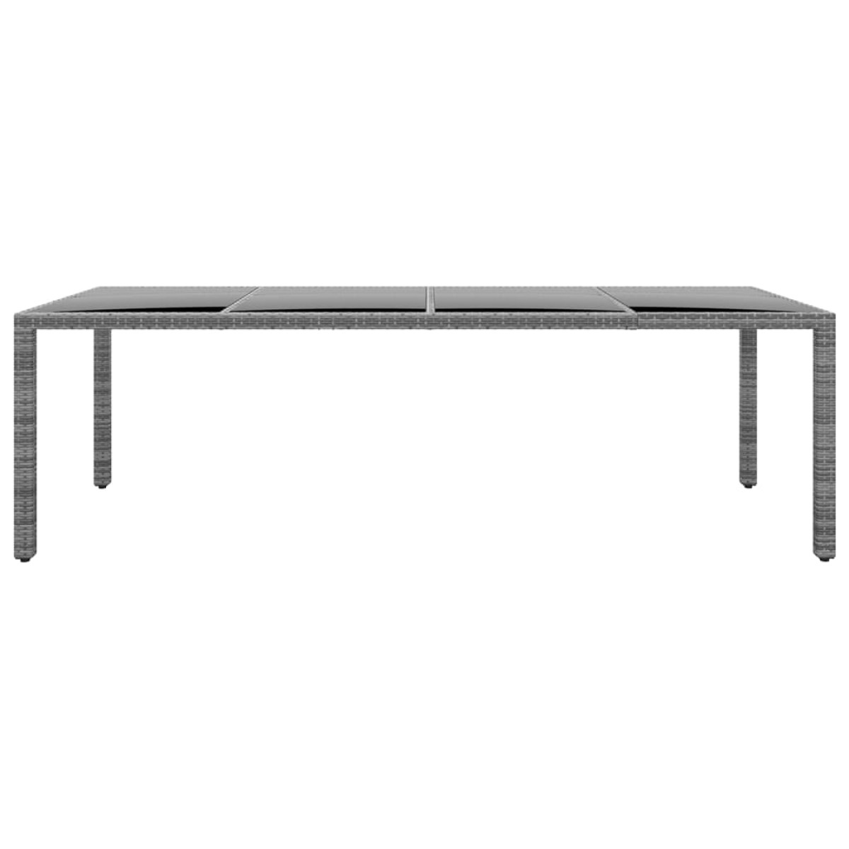vidaXL Τραπέζι Κήπου Γκρι 250x100x75 εκ. Ψημένο Γυαλί/Συνθετικό Ρατάν