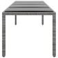 vidaXL Τραπέζι Κήπου Γκρι 250x100x75 εκ. Ψημένο Γυαλί/Συνθετικό Ρατάν