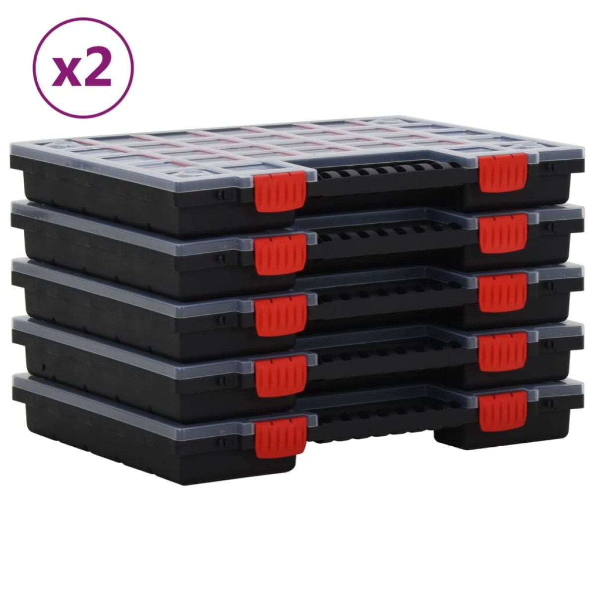 vidaXL Κουτιά Ταξινόμησης 10 τεμ. 40 x 30 x 5 εκ. από Πολυπροπυλένιο
