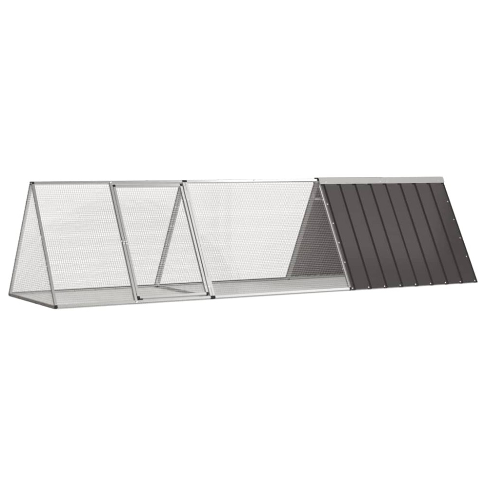 vidaXL Κλουβί για Κουνέλι Ανθρακί 302,5x80,5x71 εκ. από Γαλβανισμένο Ατσάλι