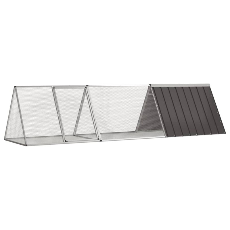vidaXL Κλουβί για Κουνέλι Ανθρακί 302,5x80,5x71 εκ. από Γαλβανισμένο Ατσάλι