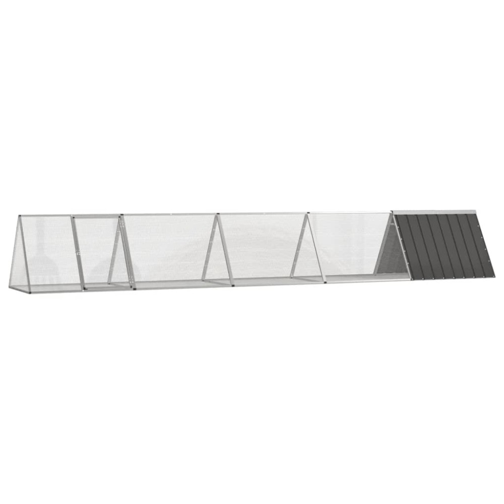 vidaXL Κλουβί Κουνελιών Ανθρακί 504,5x80,5x71 εκ Γαλβανισμένος Χάλυβας