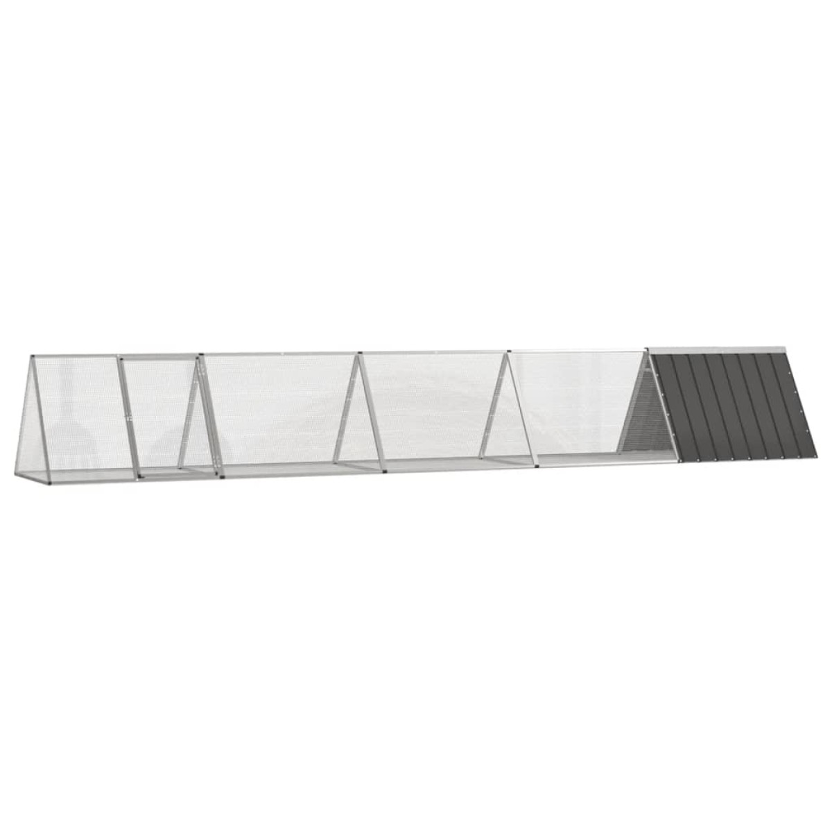 vidaXL Κλουβί Κουνελιών Ανθρακί 504,5x80,5x71 εκ Γαλβανισμένος Χάλυβας