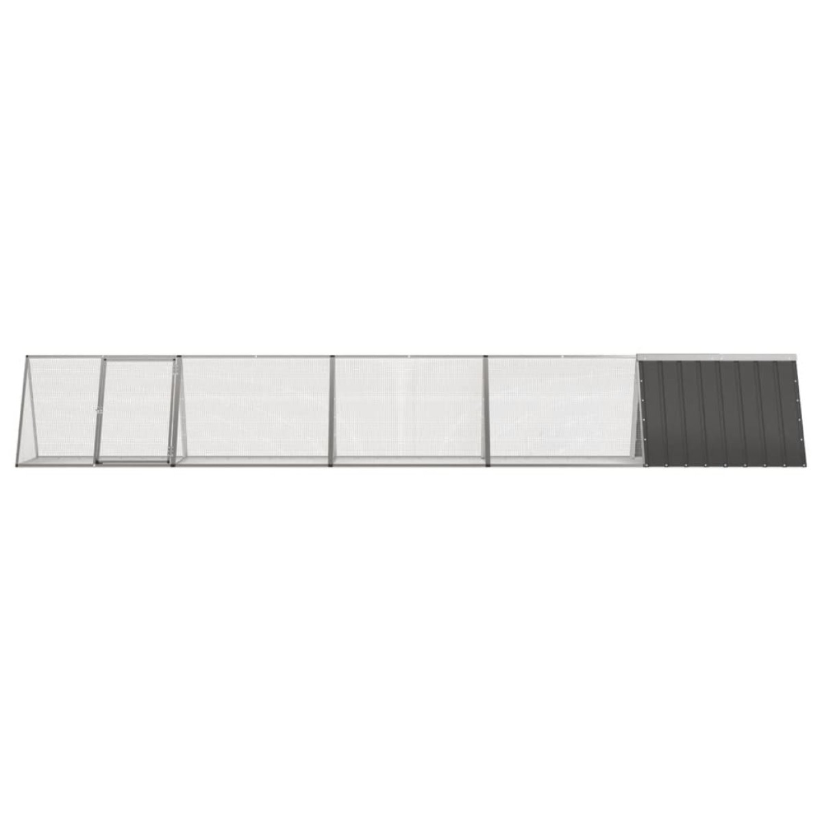 vidaXL Κλουβί Κουνελιών Ανθρακί 504,5x80,5x71 εκ Γαλβανισμένος Χάλυβας