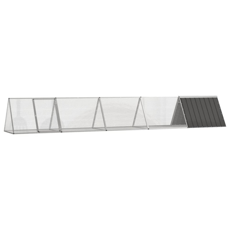 vidaXL Κλουβί Κουνελιών Ανθρακί 504,5x80,5x71 εκ Γαλβανισμένος Χάλυβας