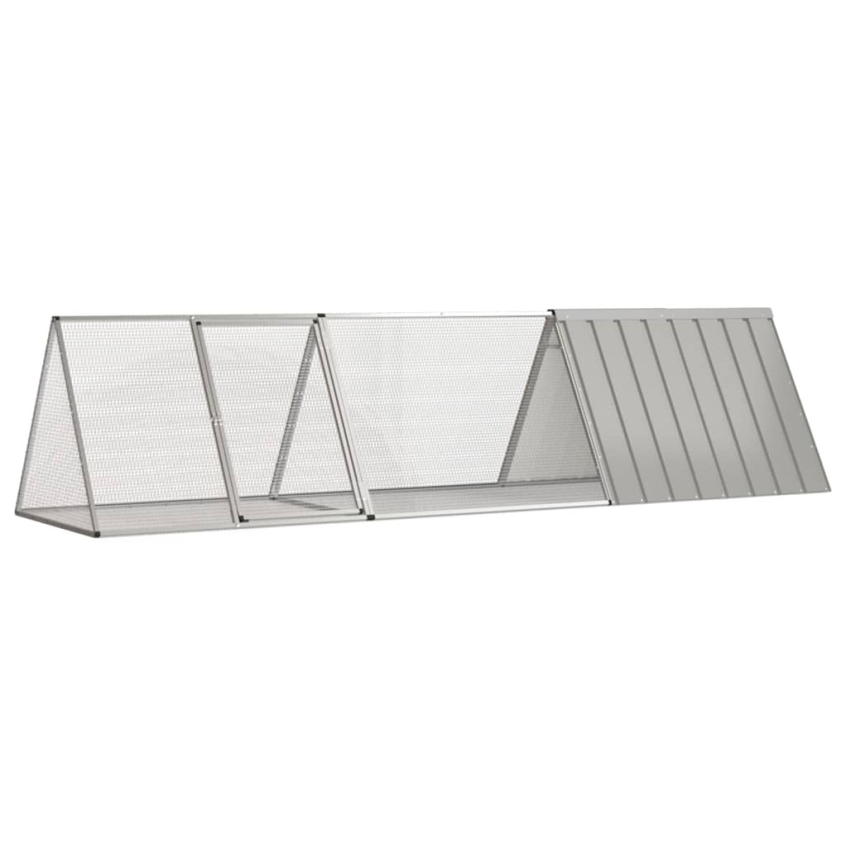 vidaXL Κλουβί Κουνελιών Γκρι 302,5x80,5x71 εκ. Γαλβανισμένος Χάλυβας