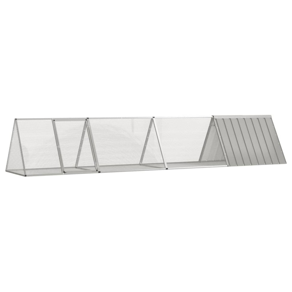 vidaXL Κλουβί Κουνελιών Γκρι 403,5x80,5x71 εκ. Γαλβανισμένος Χάλυβας