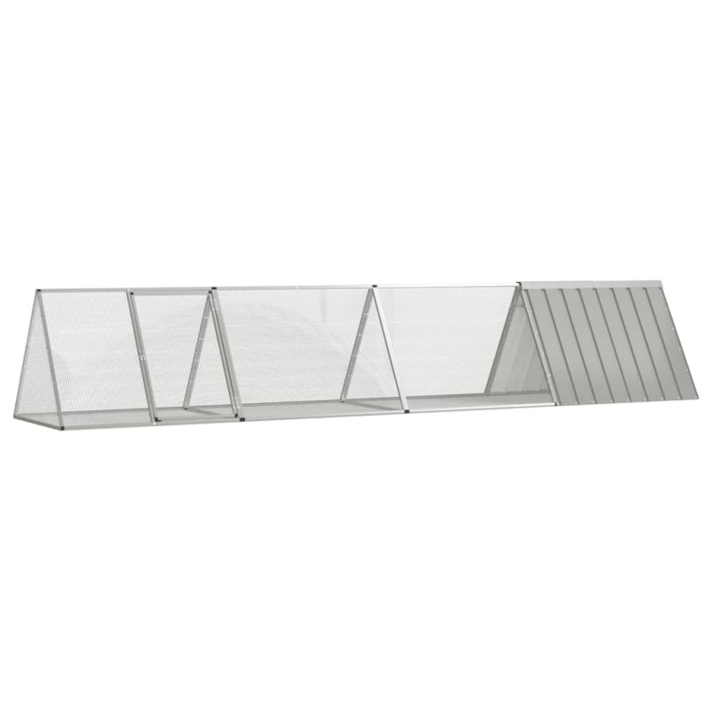 vidaXL Κλουβί Κουνελιών Γκρι 403,5x80,5x71 εκ. Γαλβανισμένος Χάλυβας
