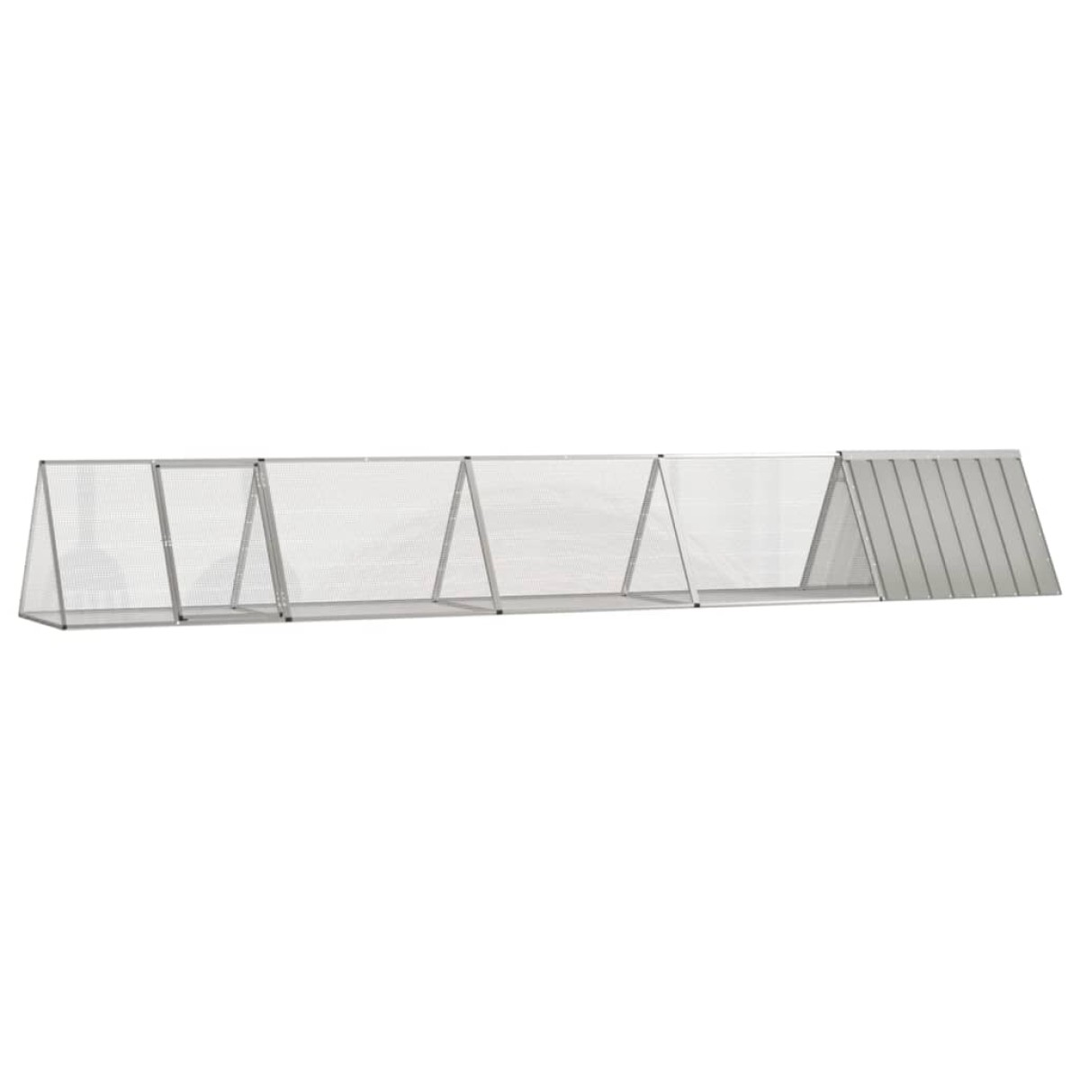 vidaXL Κλουβί Κουνελιών Γκρι 504,5x80,5x71 εκ. Γαλβανισμένος Χάλυβας