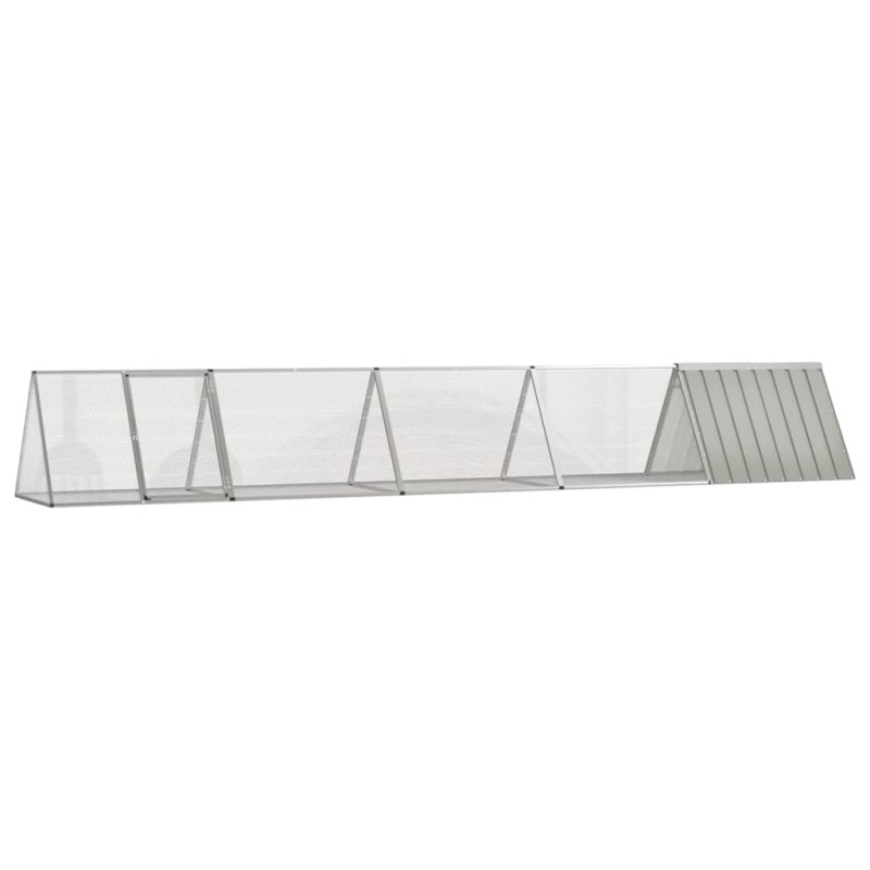 vidaXL Κλουβί Κουνελιών Γκρι 504,5x80,5x71 εκ. Γαλβανισμένος Χάλυβας