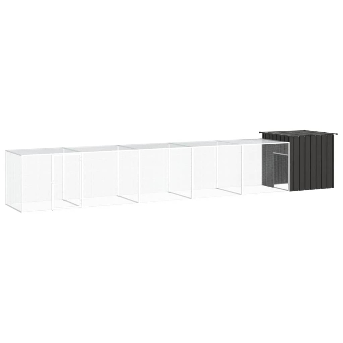 vidaXL Κοτέτσι - Κλουβί Ανθρακί 600x91x100 εκ. από Γαλβανισμένο Χάλυβα