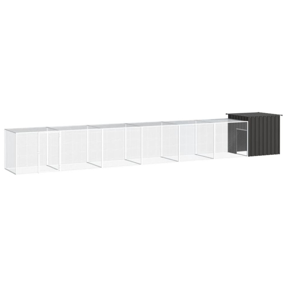 vidaXL Κοτέτσι - Κλουβί Ανθρακί 700x91x100 εκ. από Γαλβανισμένο Χάλυβα