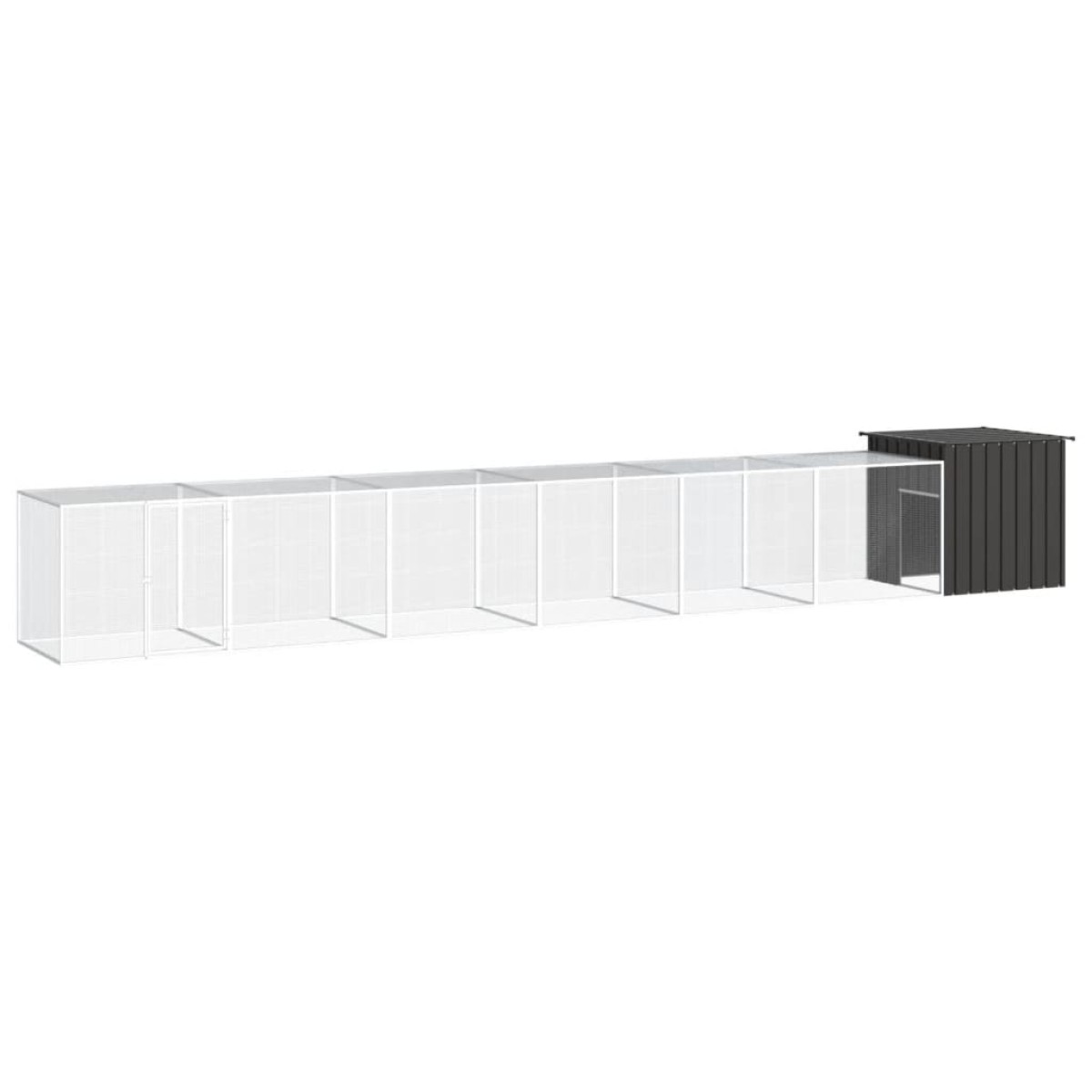 vidaXL Κοτέτσι - Κλουβί Ανθρακί 700x91x100 εκ. από Γαλβανισμένο Χάλυβα