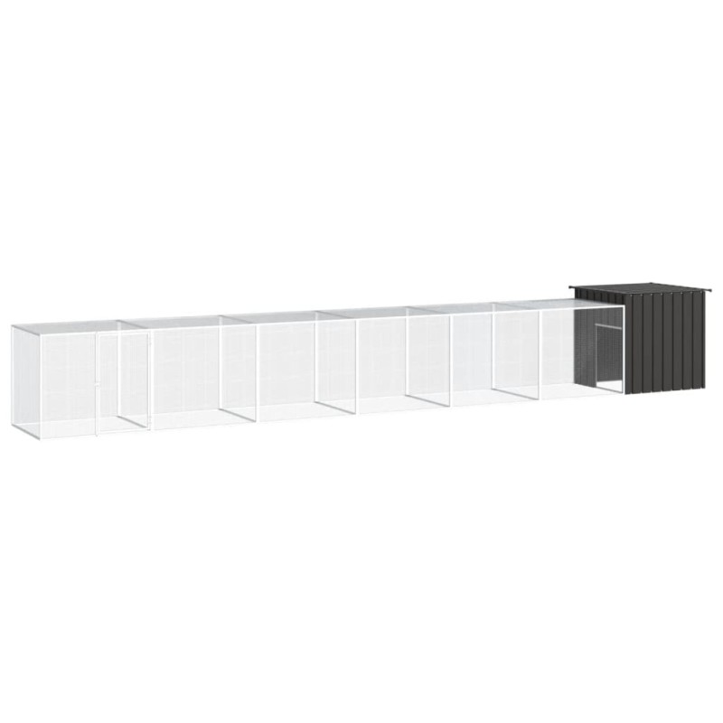 vidaXL Κοτέτσι - Κλουβί Ανθρακί 700x91x100 εκ. από Γαλβανισμένο Χάλυβα