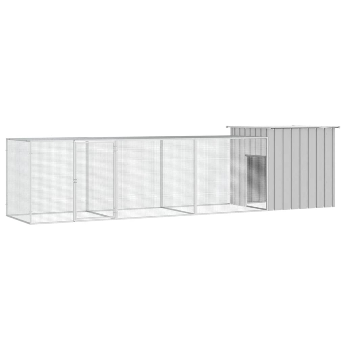 vidaXL Κοτέτσι - Κλουβί Γκρι 400x91x100 εκ. από Γαλβανισμένο Χάλυβα
