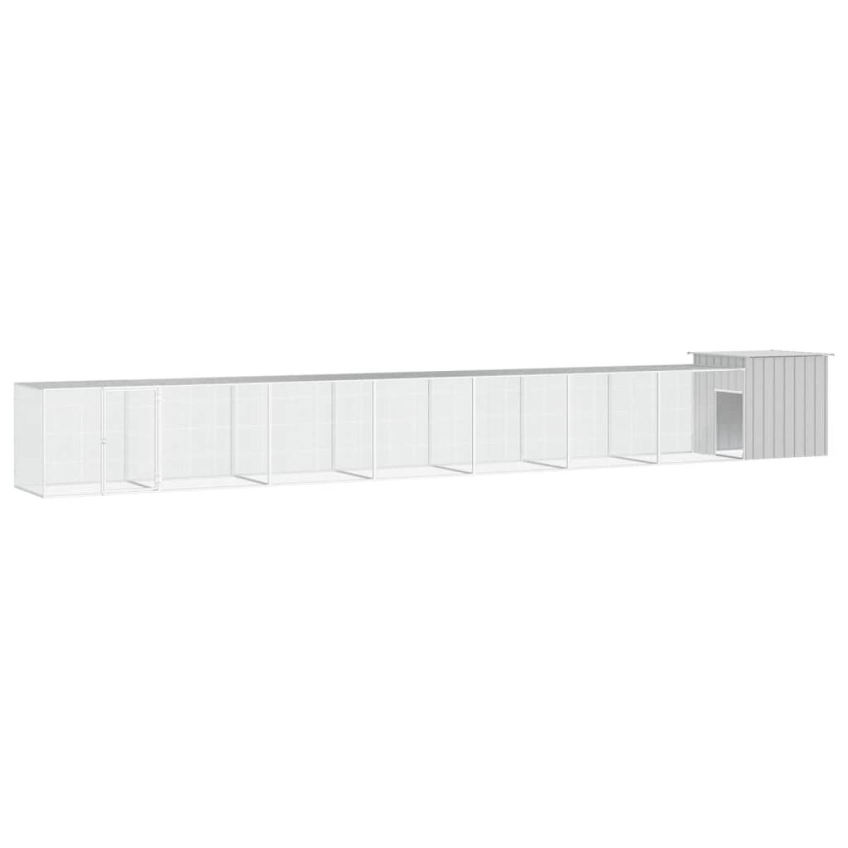 vidaXL Κοτέτσι - Κλουβί Γκρι 700x91x100 εκ. από Γαλβανισμένο Χάλυβα