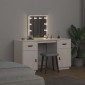 vidaXL Μπουντουάρ Σετ με LED Λευκό από Μασίφ Ξύλο Πεύκου