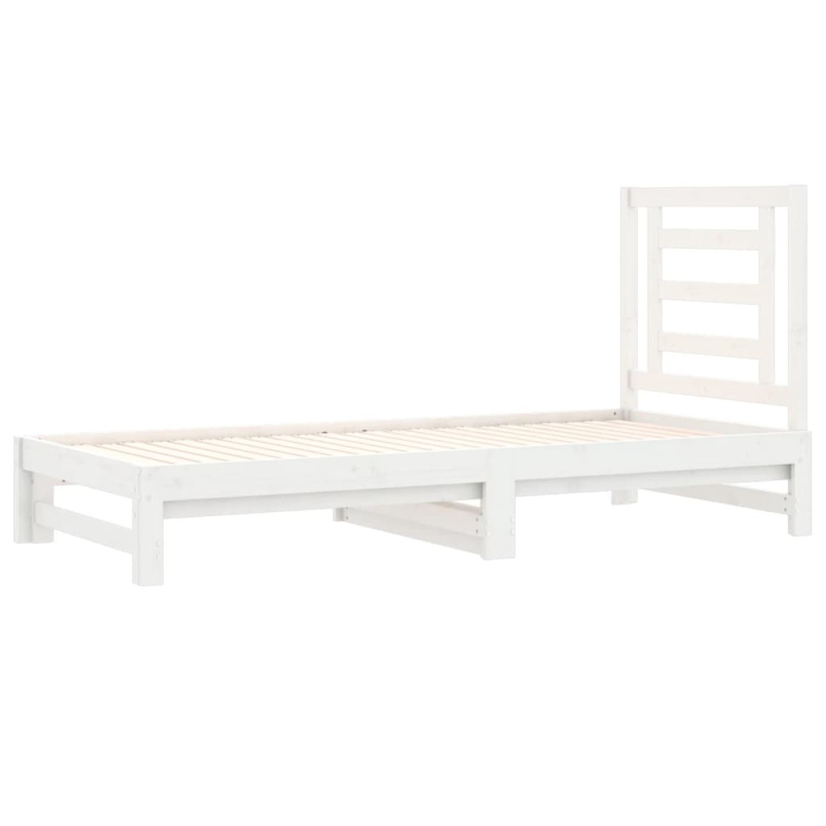 vidaXL Καναπές Κρεβάτι Συρόμενος Λευκός 2x(90x190) εκ. από Μασίφ Πεύκο
