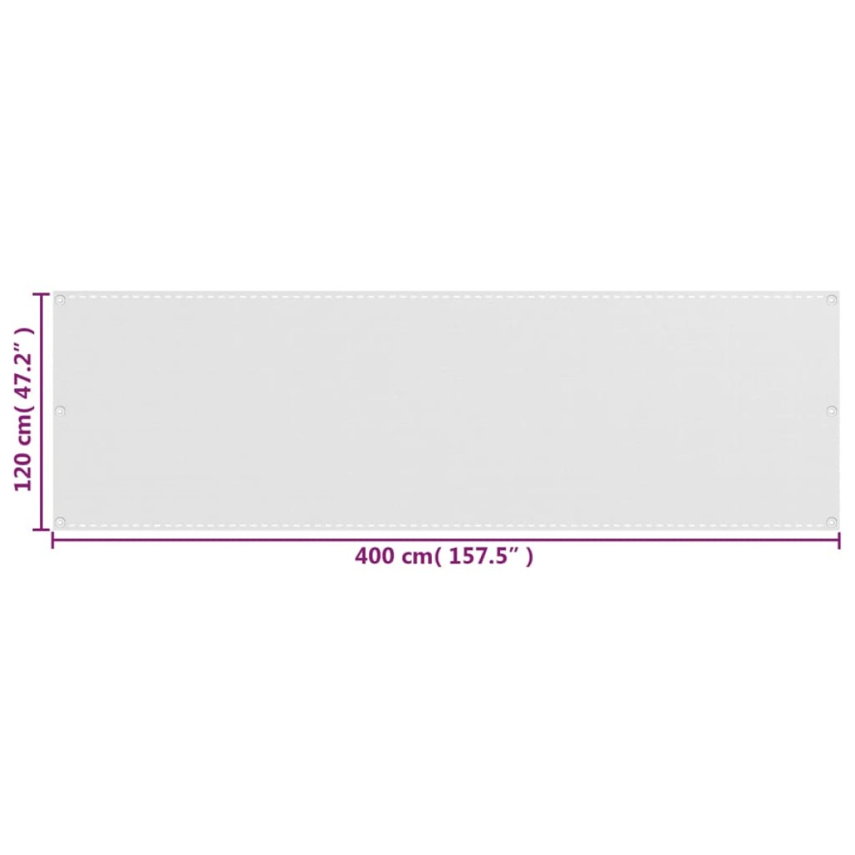 vidaXL Διαχωριστικό Βεράντας Λευκό 120 x 400 εκ. από HDPE