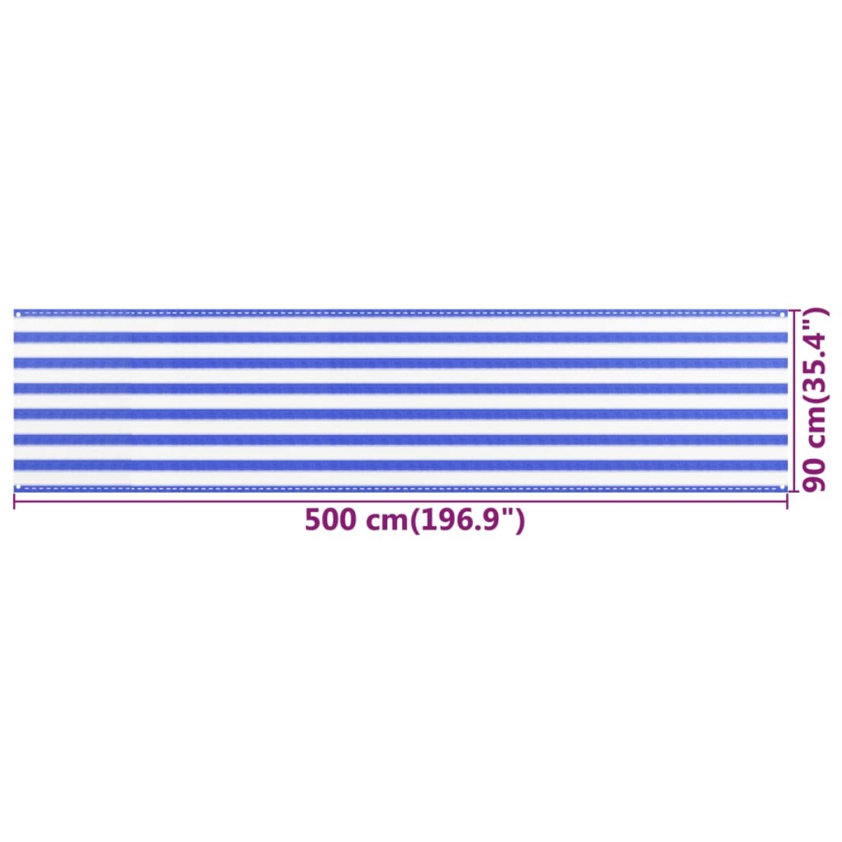 vidaXL Διαχωριστικό Βεράντας Μπλε / Λευκό 90x500 εκ. από HDPE