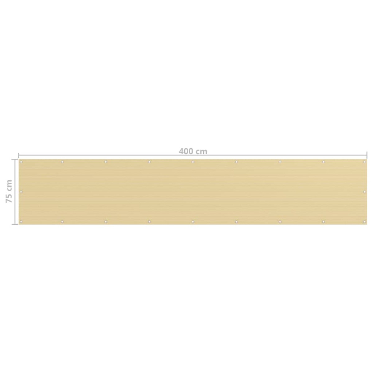 vidaXL Διαχωριστικό Βεράντας Μπεζ 75 x 400 εκ. από HDPE