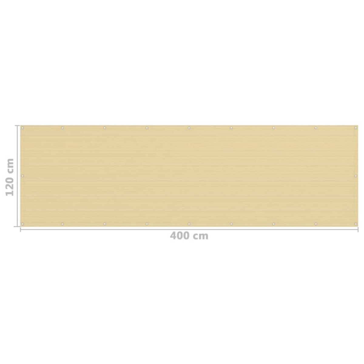 vidaXL Διαχωριστικό Βεράντας Μπεζ 120 x 400 εκ. από HDPE