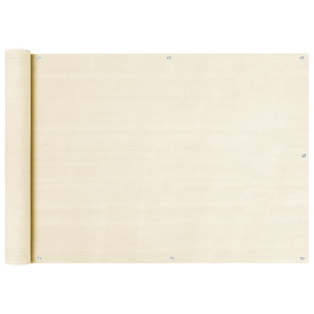 vidaXL Διαχωριστικό Βεράντας Κρεμ 75 x 300 εκ. από HDPE