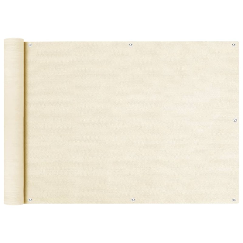 vidaXL Διαχωριστικό Βεράντας Κρεμ 75 x 300 εκ. από HDPE