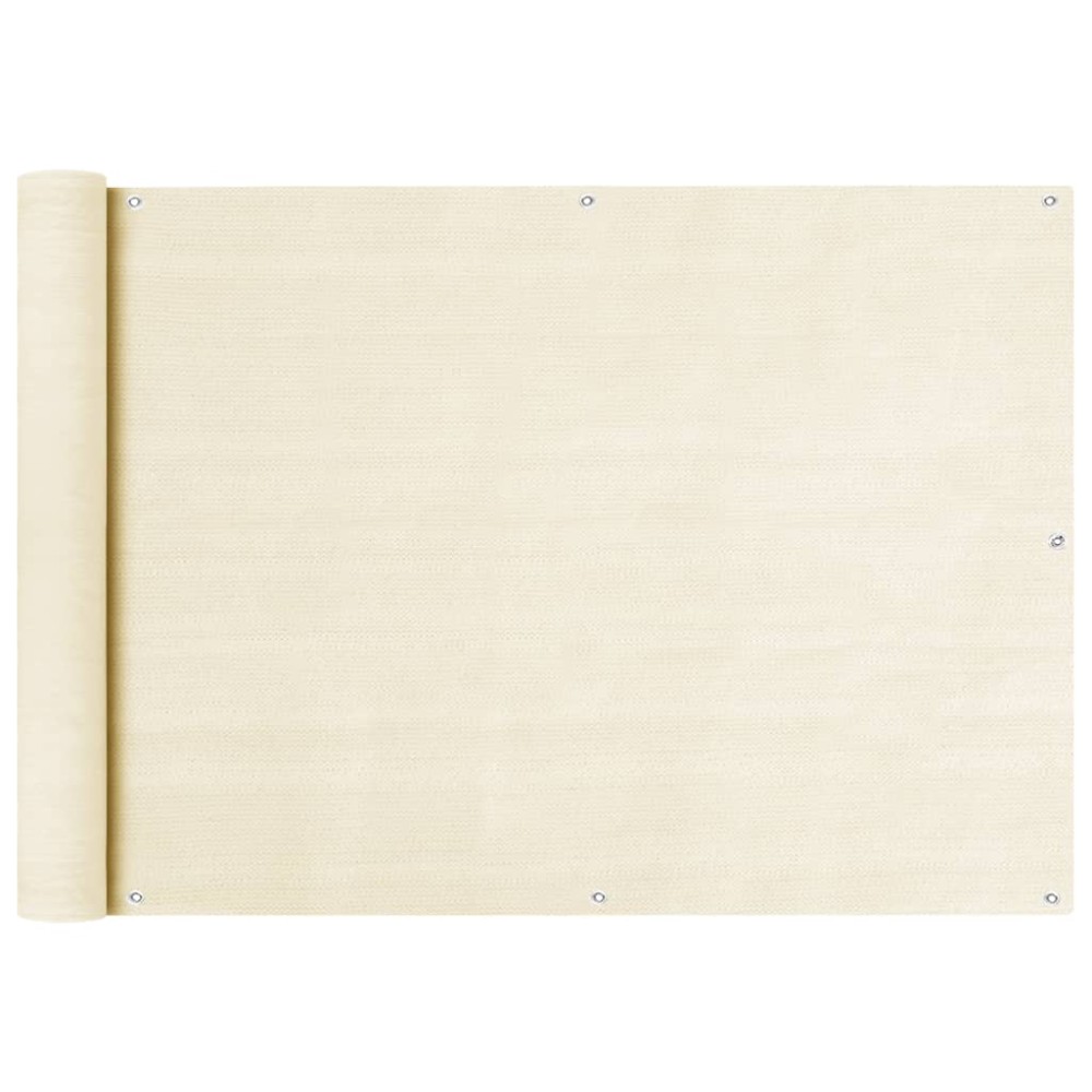 vidaXL Διαχωριστικό Βεράντας Κρεμ 75 x 500 εκ. από HDPE