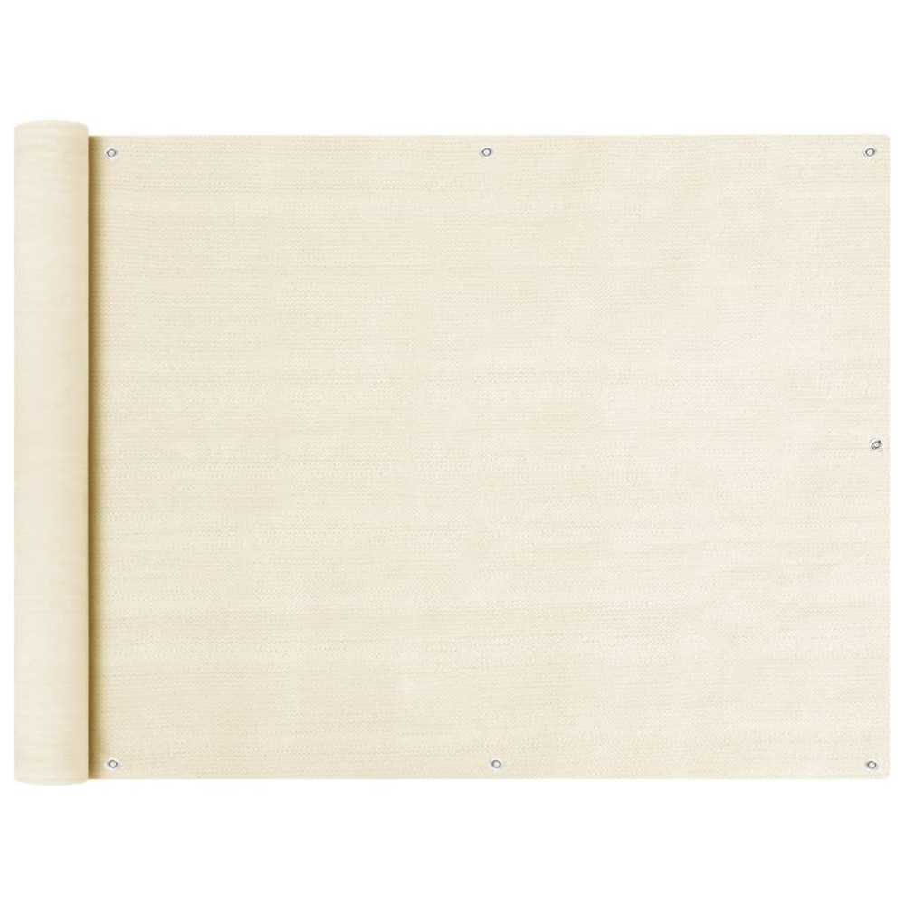 vidaXL Διαχωριστικό Βεράντας Κρεμ 90 x 600 εκ. από HDPE