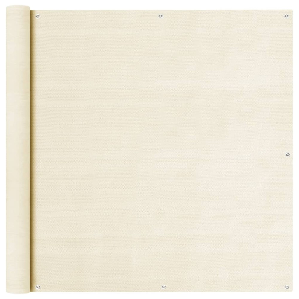 vidaXL Διαχωριστικό Βεράντας Κρεμ 120 x 600 εκ. από HDPE