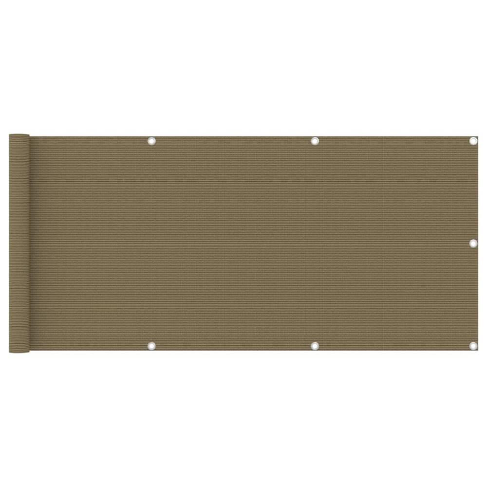 vidaXL Διαχωριστικό Βεράντας Taupe 75 x 600 εκ. από HDPE