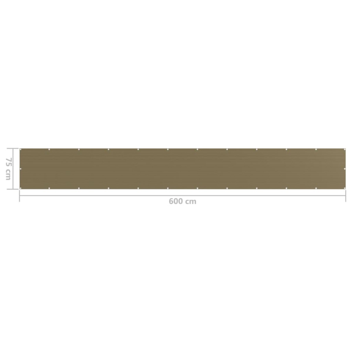 vidaXL Διαχωριστικό Βεράντας Taupe 75 x 600 εκ. από HDPE