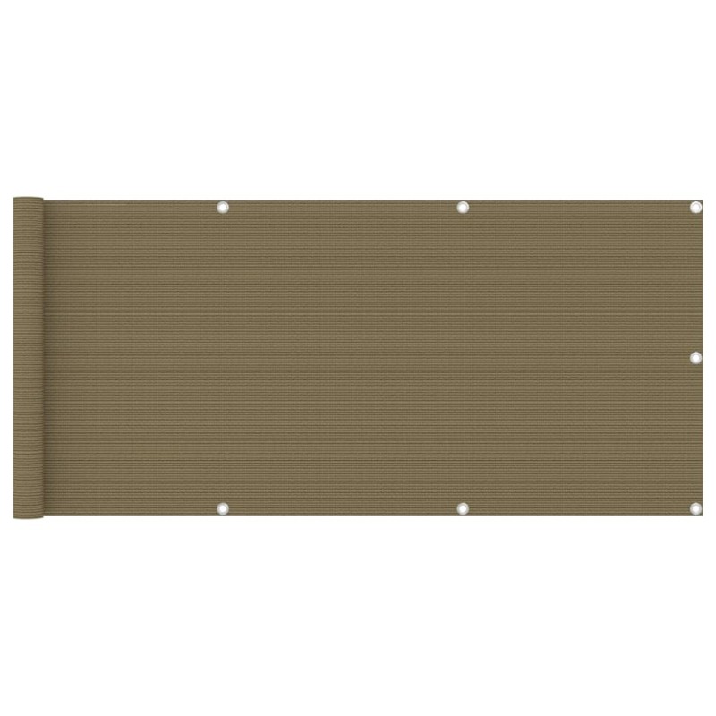 vidaXL Διαχωριστικό Βεράντας Taupe 75 x 600 εκ. από HDPE